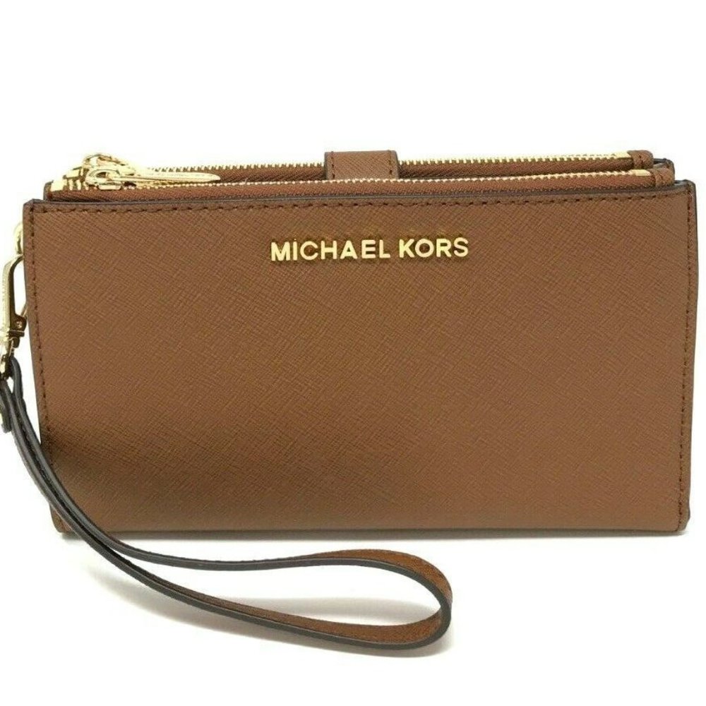 NEW! MICHAEL KORS Jet Set Large Leather Smartphone Wristlet Wallet